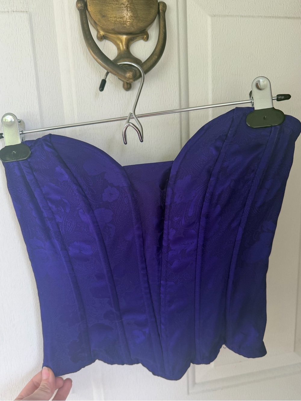 Vintage Victoria’s Secret Gold Label Purple Floral Jacquard Corset Top Size S/P